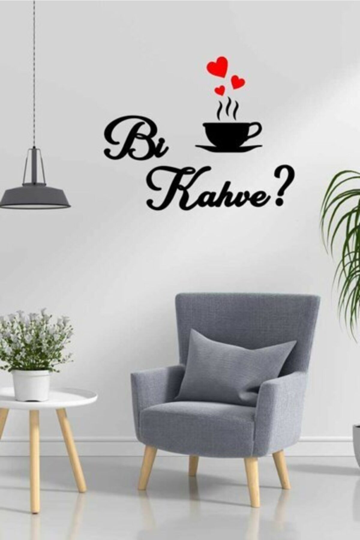 Siyah Bi Kahve Baskılı Sticker Si̇yah