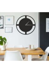 Dekoratif Siyah Lazer Kesim Duvar Saati 40x40cm