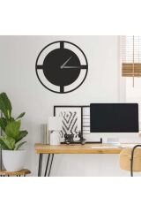 Dekoratif Siyah Lazer Kesim Duvar Saati 40x40cm