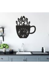 Dekoratif Siyah Lazer Kesim Duvar Saati 40x40cm