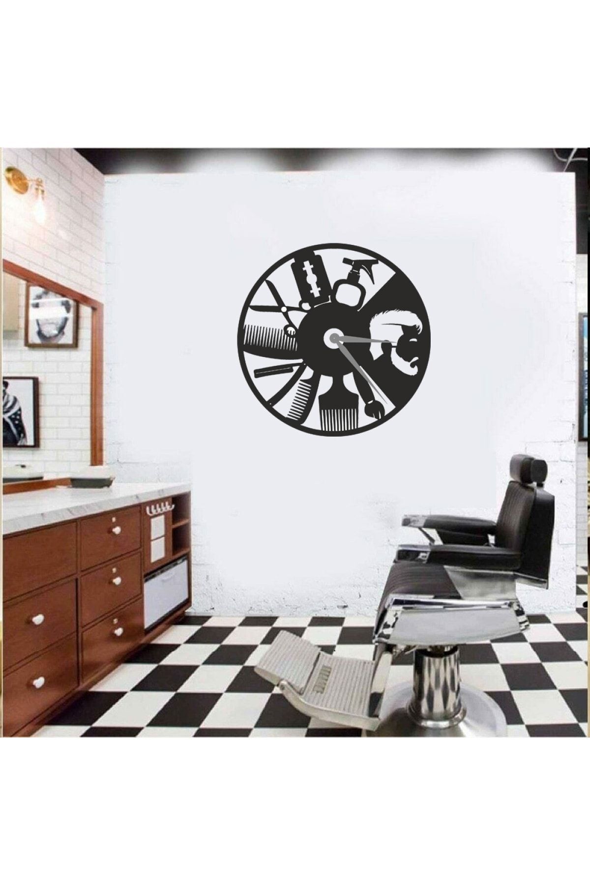 Özel Tasarım Siyah Lazer Kesim Mutfak Salon Duvar Saati 30cm