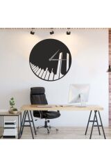 Özel Tasarım Siyah Lazer Kesim Mutfak Salon Duvar Saati 30cm