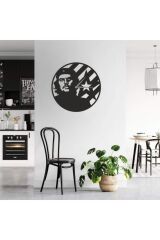 Dekoratif Siyah Lazer Kesim Duvar Saati 40x40cm