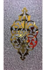 Dekoratif Yapışkanlı Aynalı Pleksi Mobilya Dolap Süsü 24 X 48 Cm Altin Sarisi