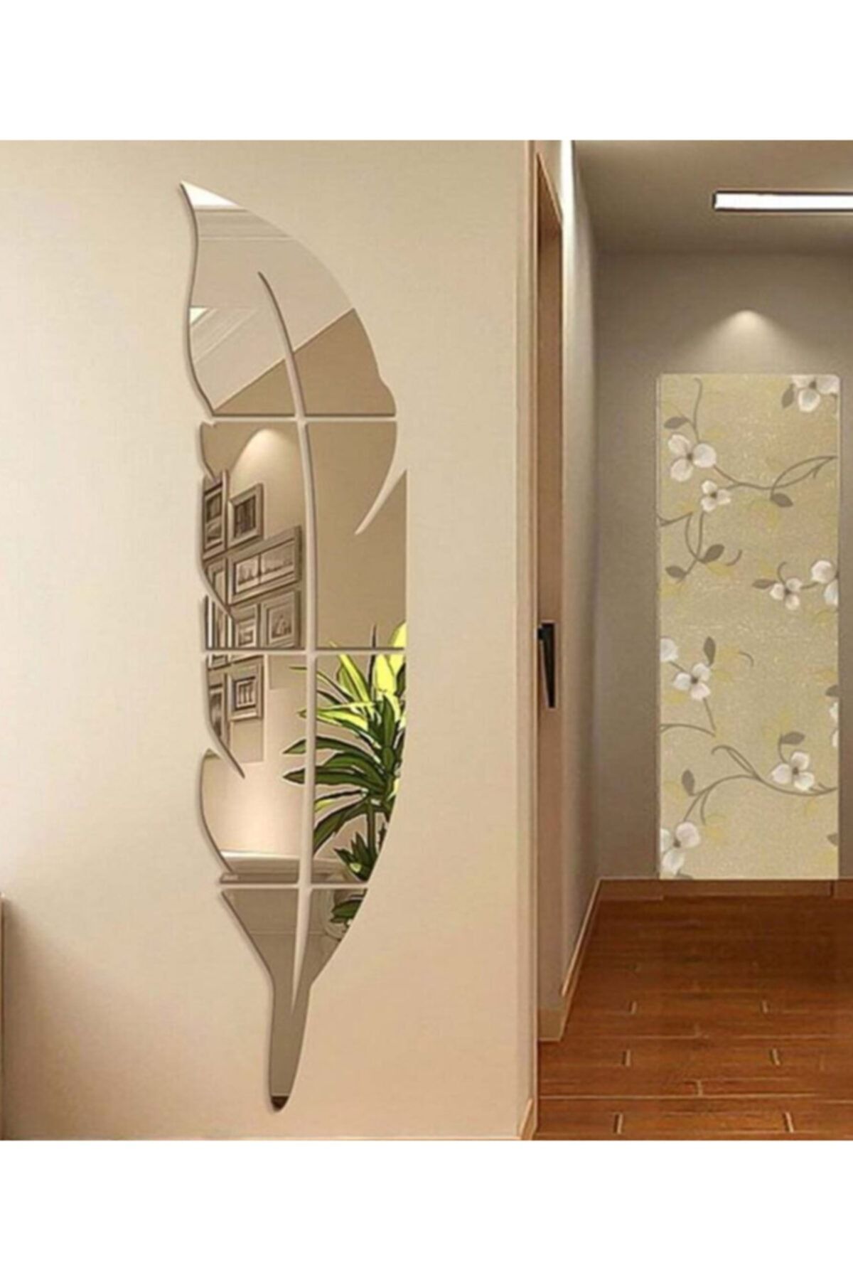 Gold Aynalı Pleksi Dekoratif Duvar Süs Ebat : 100x40 Cm Gold