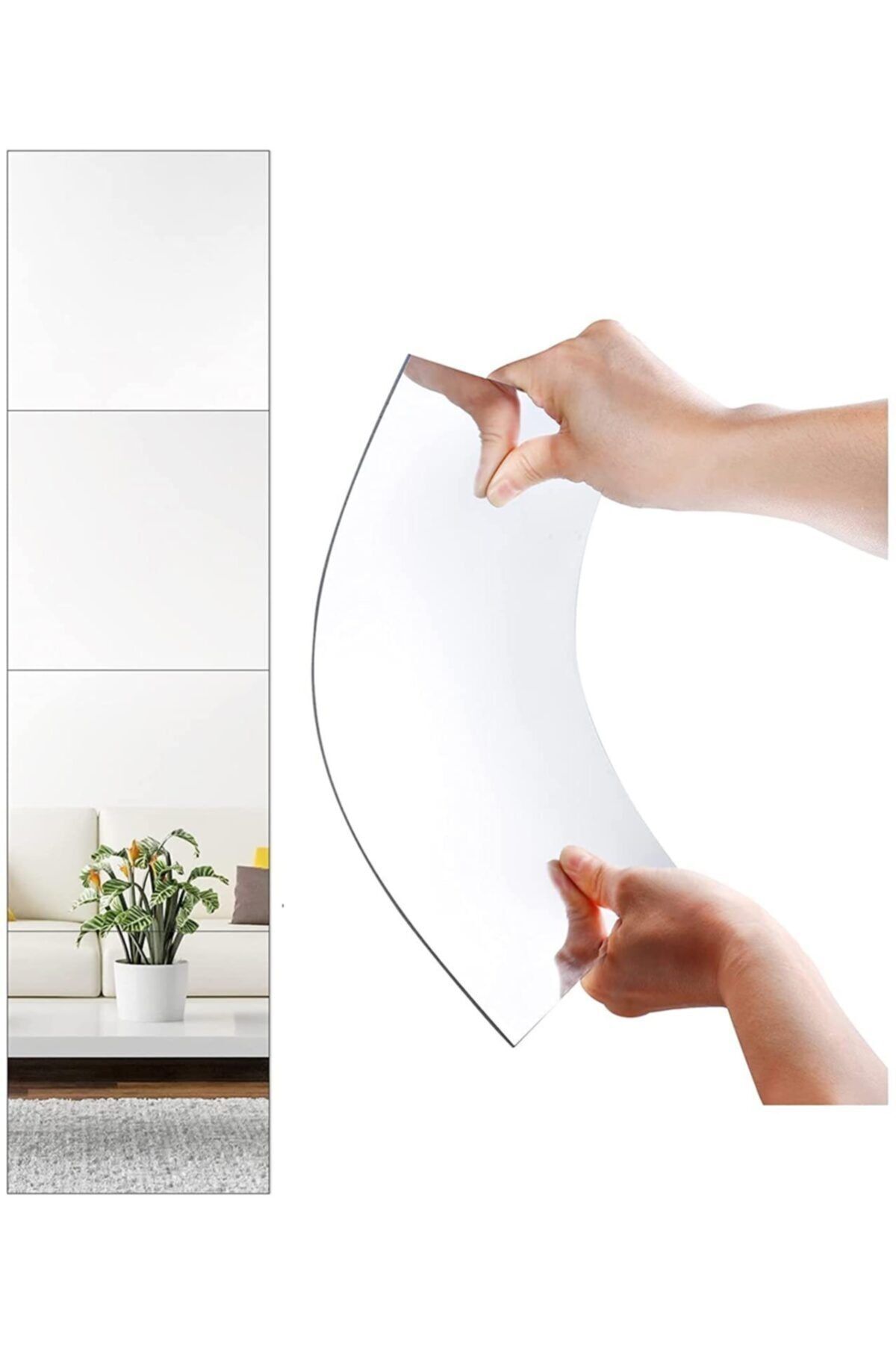 Kırılmaz Pleksi Ayna 30x30 Cm 1 Mm Gümüş 4 Adet Gümüş