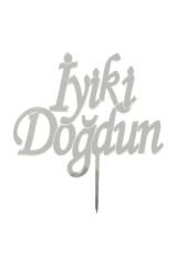 Iyi Ki Doğdun Yazılı Aynalı Gümüş Pleksi Nocolor-0Dc86Eca