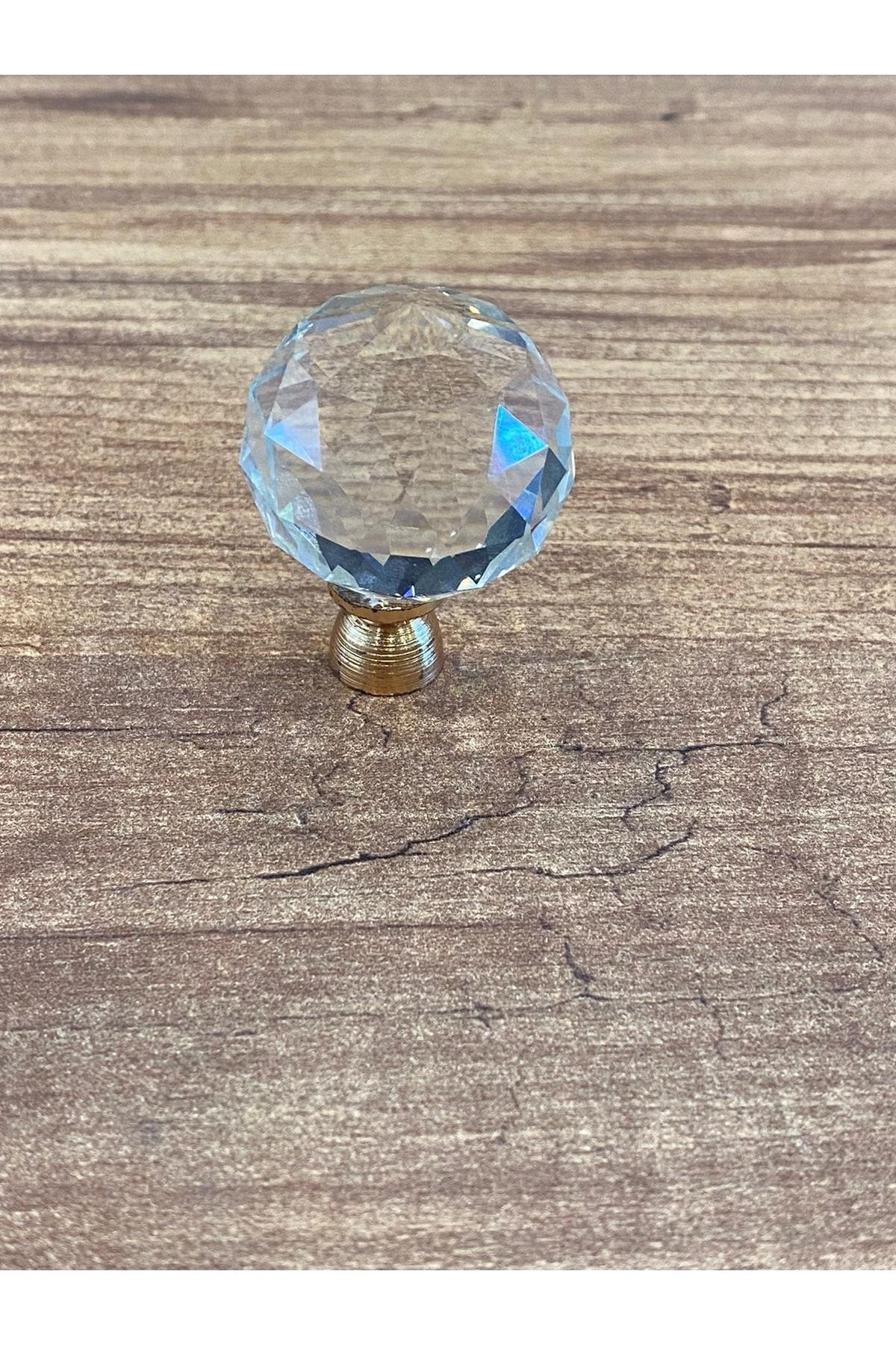 Kristal Düğme Kulp (5 Adet)