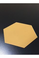 Gold Bal Peteği 8li Kendi Yapışan Altıgen  Ayna Pleksi Duvar Dekorasyonu -1mm 13x15 cm Gold