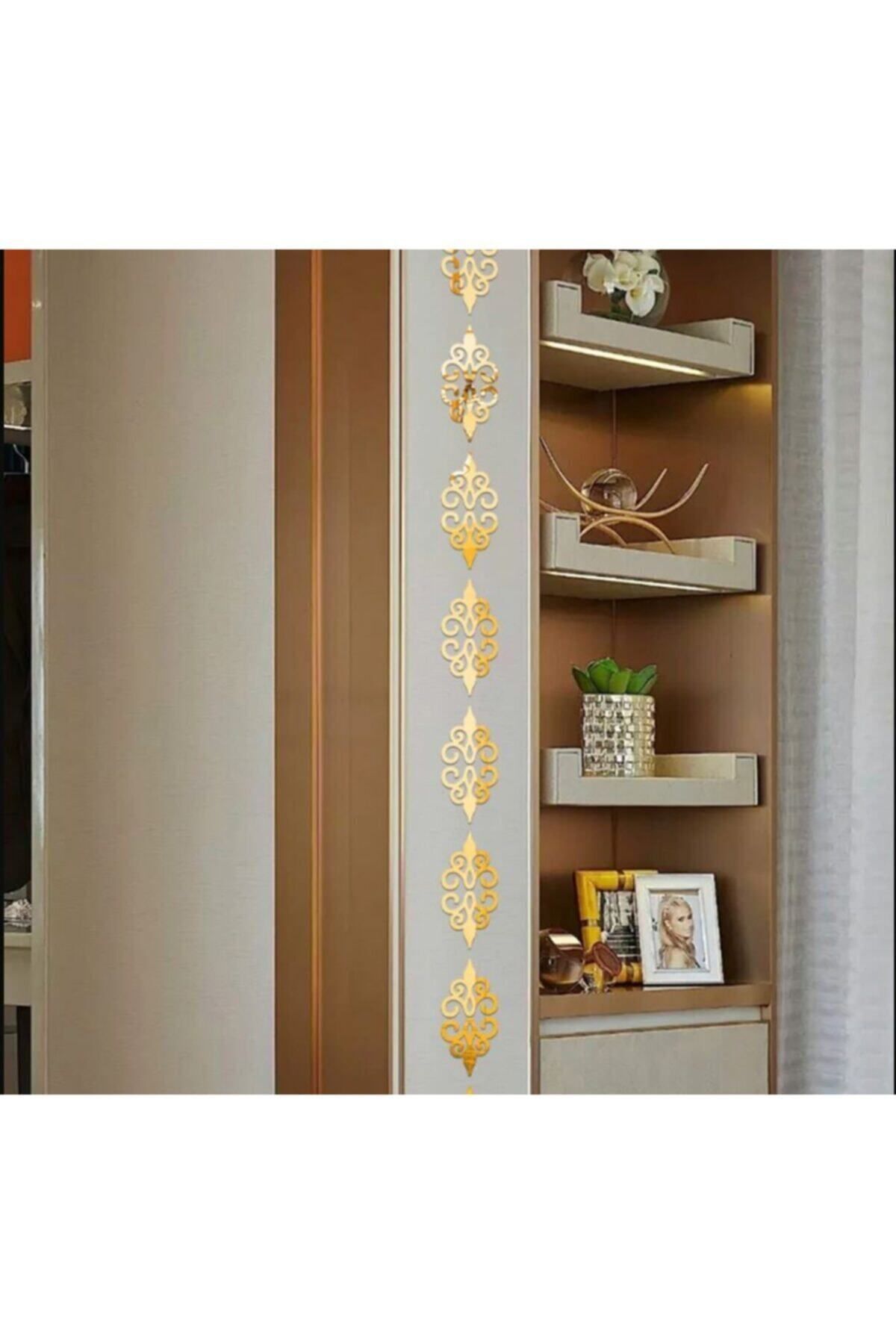 Pleksi Ayna Dekor Gold Renk Duvar Dekor 20 Adet Adet Boyutu 15x15cm Gold Ayna