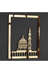Mescid-i Aksa, Mescid-i Haram & Mescid-i Nebevi Kare 3'lü Set Islami Dekor Altin
