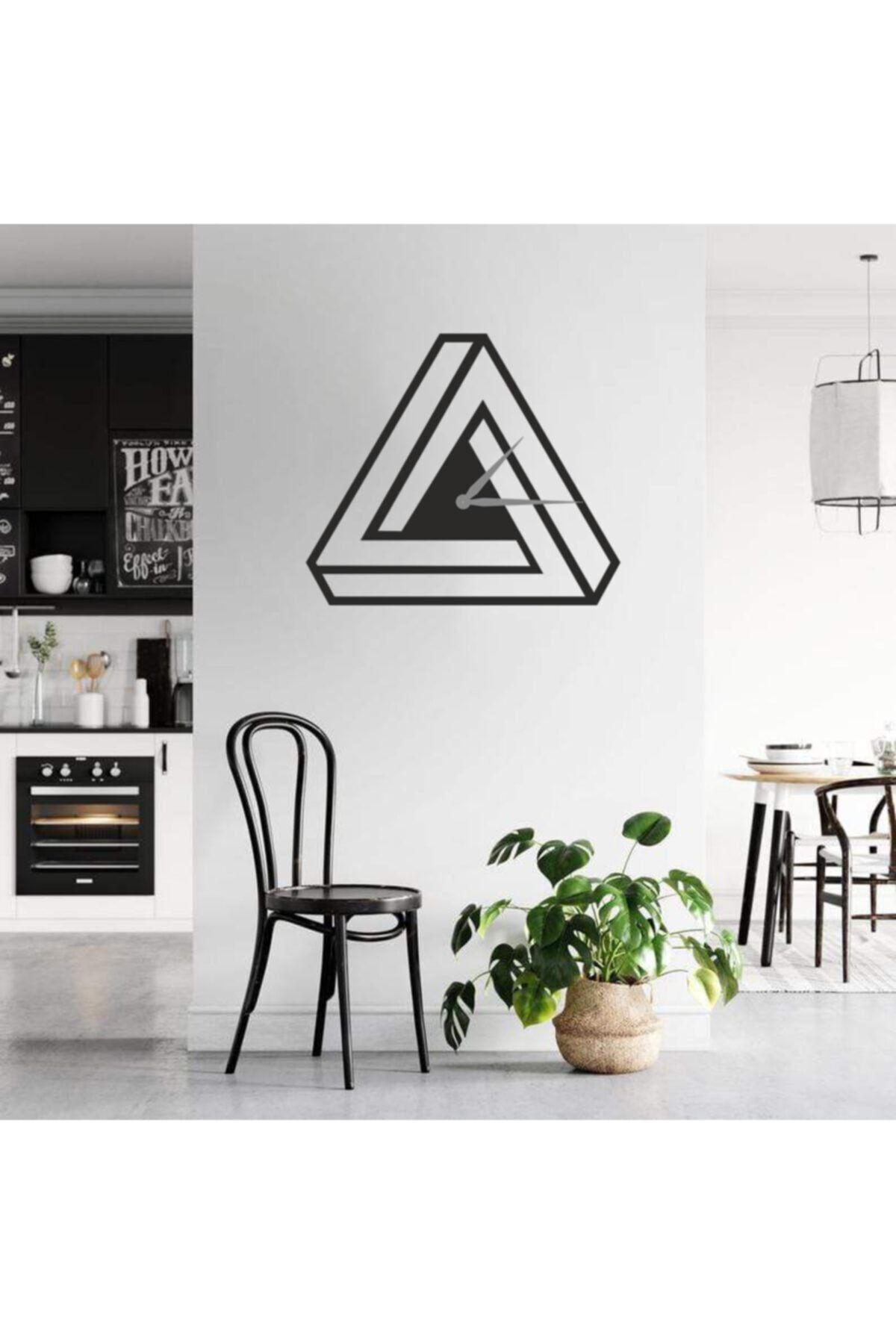 Özel Tasarım Siyah Lazer Kesim Mutfak Salon Duvar Saati 30cm Siyah