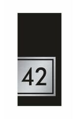 Kapı Numarası Siyah Pleksi - Gümüş Metal No:42