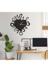Dekoratif Siyah Lazer Kesim Duvar Saati 40x40cm Siyah