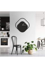 Dekoratif Siyah Lazer Kesim Duvar Saati 40x40cm Siyah