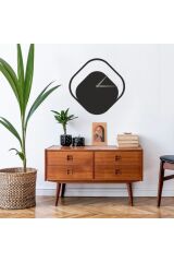 Dekoratif Siyah Lazer Kesim Duvar Saati 40x40cm Siyah