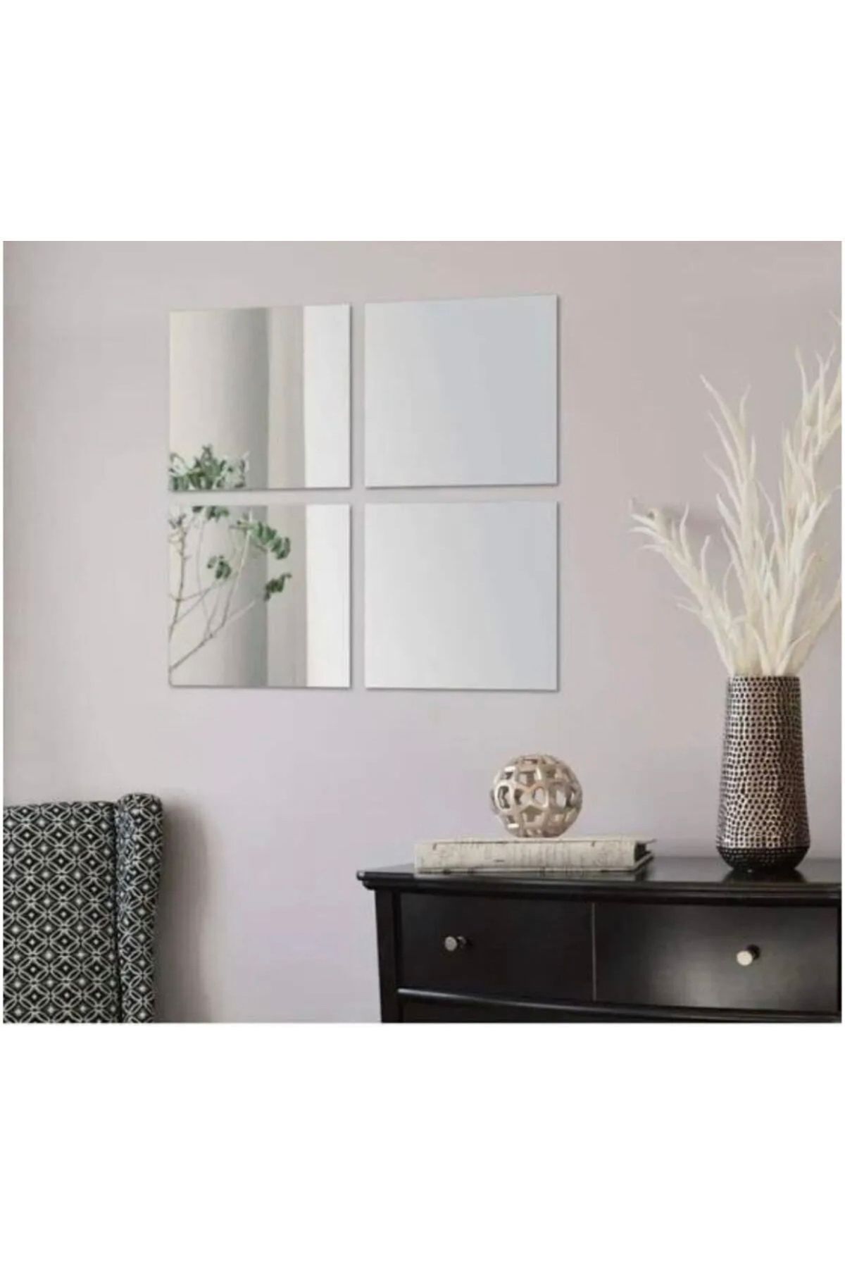 20x20 Gümüş Pleksi Ayna (24 Adet ) Dekoratif Amaçlıdır
